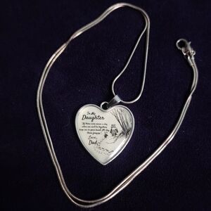 Brand New, Silver Heart 'To My Daughter' Pendant Necklace